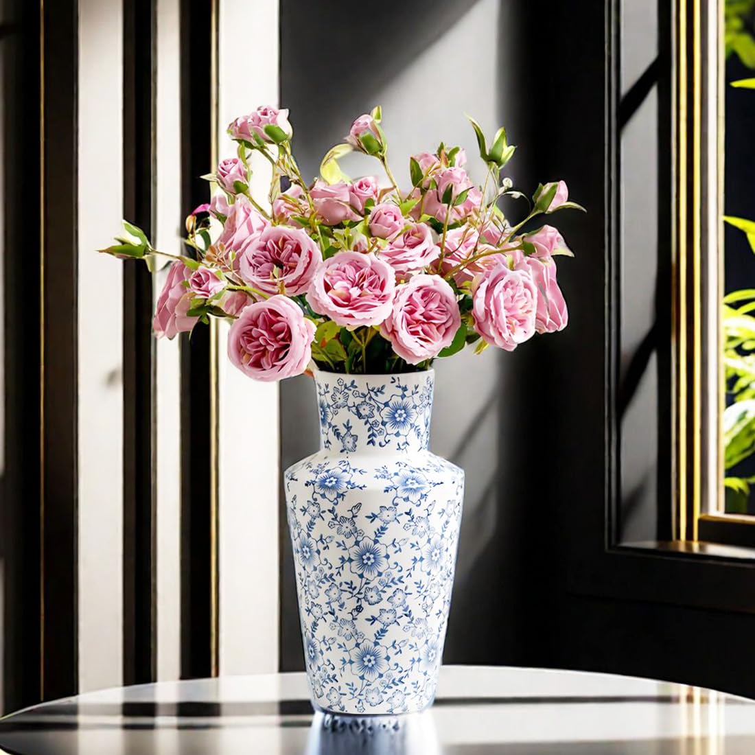 Amazon.co.jp: XIUWOUG エレガントなヴィンテージブルーとホワイトの