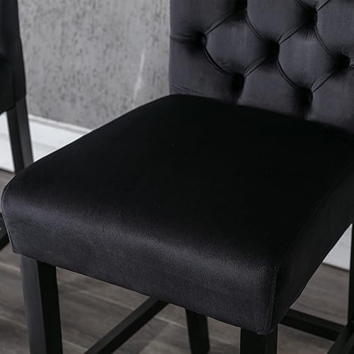 Miniatura 6 de chairus Juego de 2 taburetes de bar de altura de mostrador, modernos de mediados de siglo, de 26 pulgadas, con botón tuteado en la espalda, cómodos