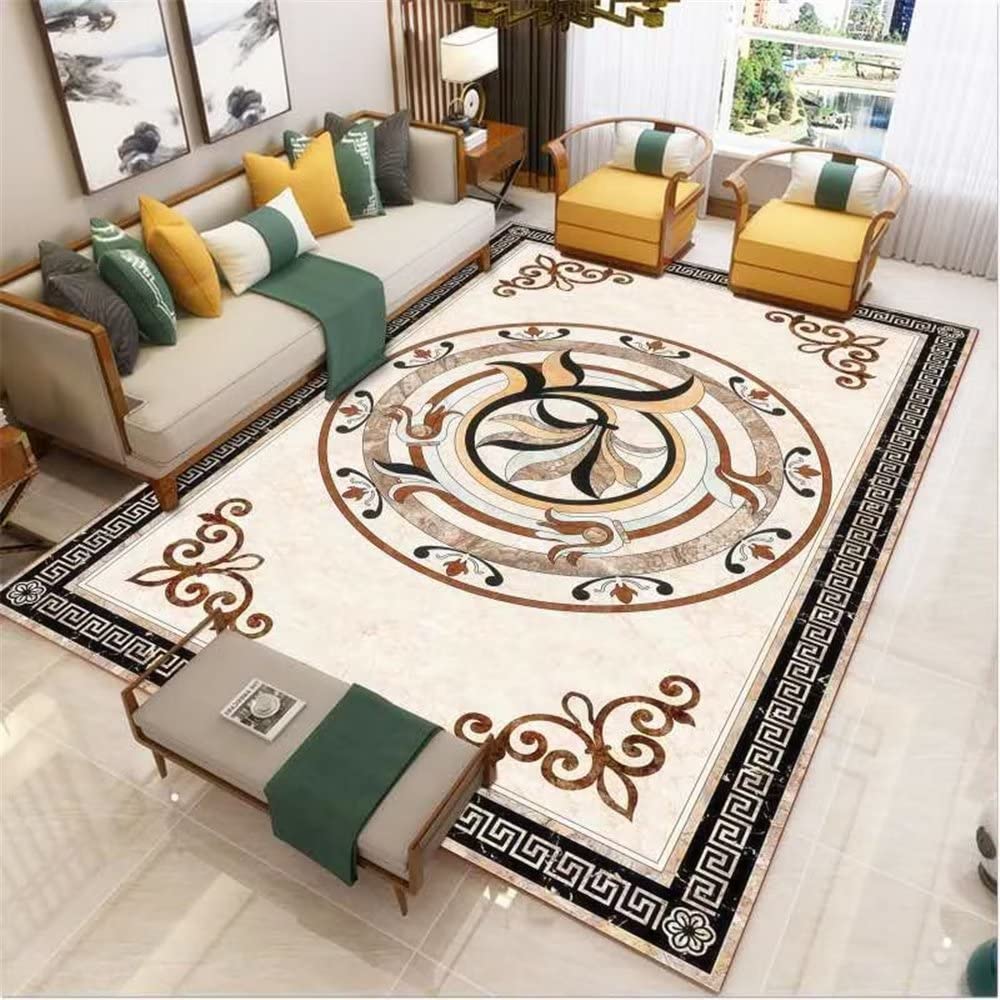 Tapis à motifs rétro géométriques gris pour salon et chambre ado 80x160cm