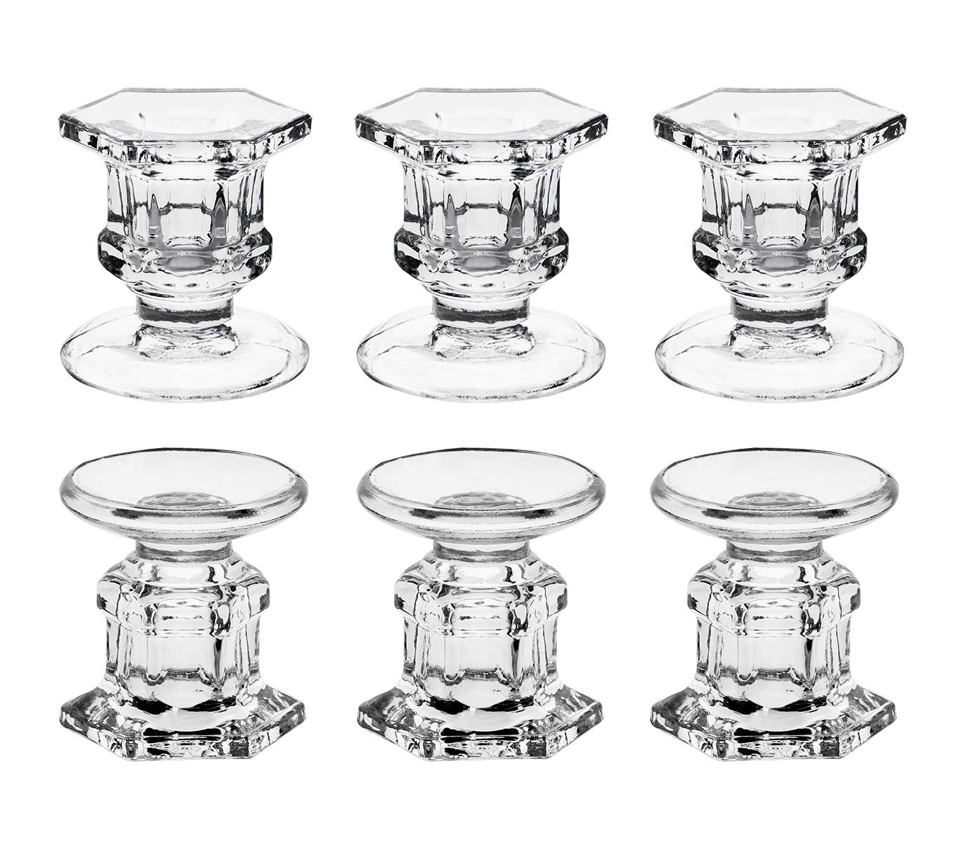 Buy Dedoot Candle Holders, Pack of 6 Glass Candle Holders Centerpiece