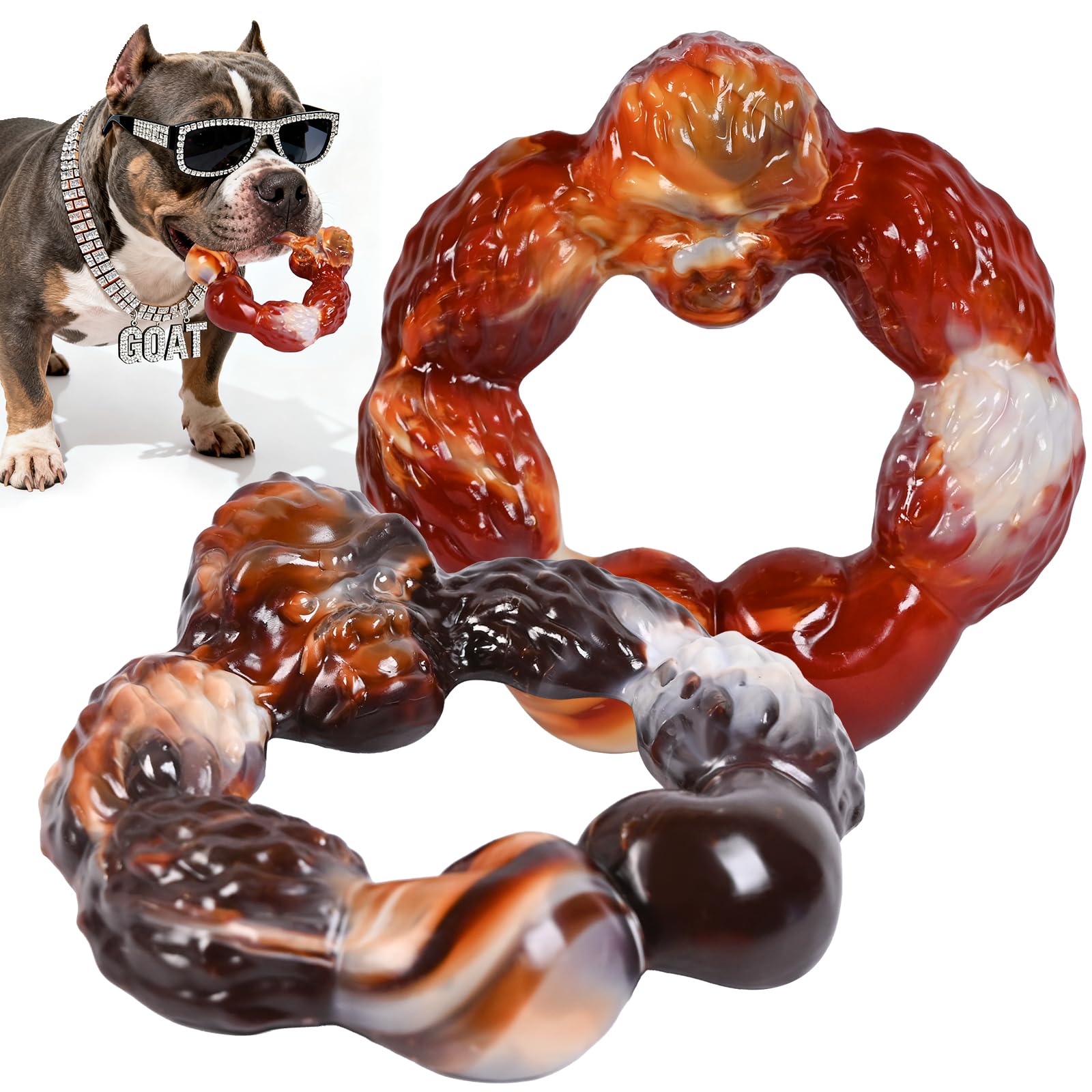 Baypetly Gorilla 2Pack Indestructible Dog Chew Toys for Aggressive Chewers