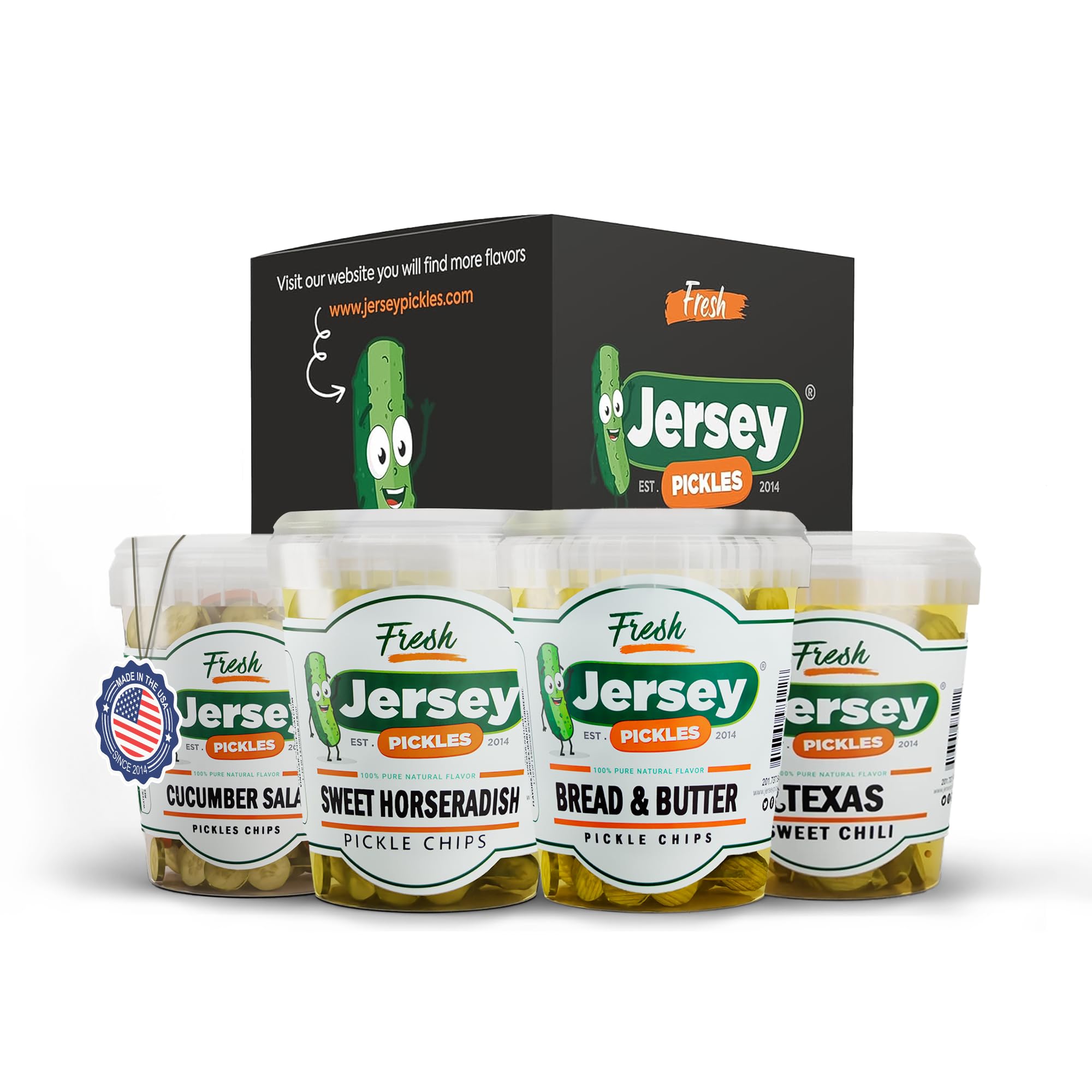 Jersey Pickles - Sweet & Tangy Pack (Quart) - Sweet Pickles with a Tangy Twist in Every Pickle Jar, Blending Brine, Crunch & Flavor for Gifting,