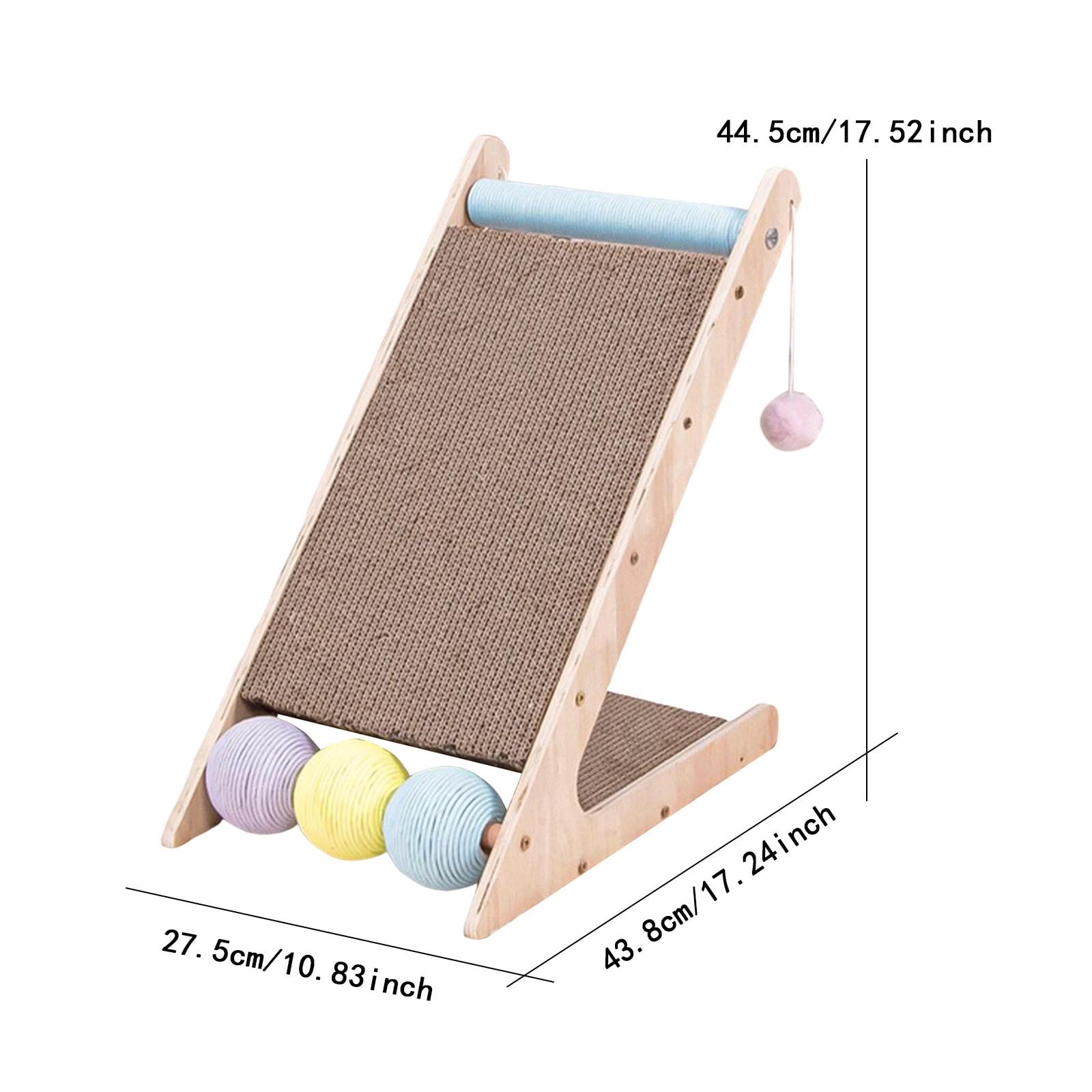 Rampa Rascadora para Gatos, Rascador para Gatos después de Rascar, Placas Rascadoras, Pelotas de Juguete para Afilar Las, para Gatos Pequeños, 438cmx275cmx445cm