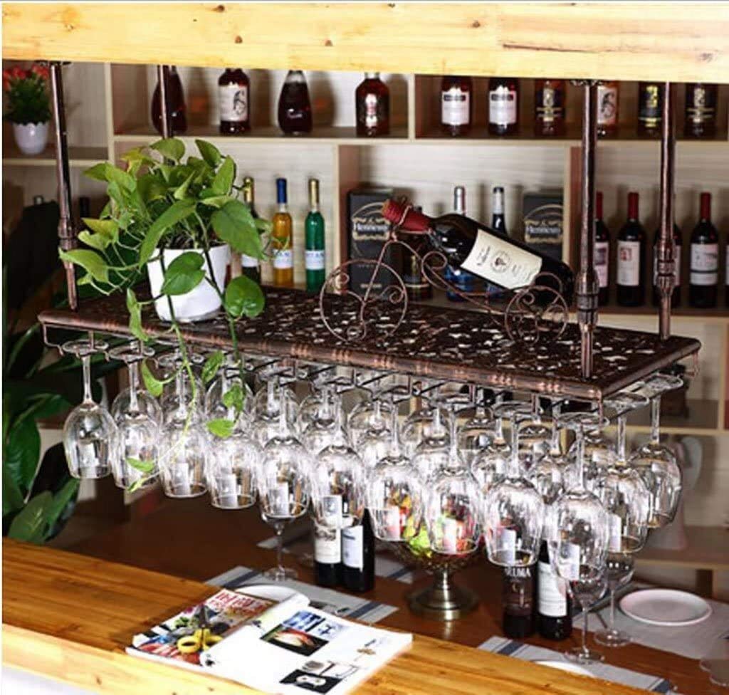 Portavasos de vino colgante y estante de exhibición decorativo para botellas de vino