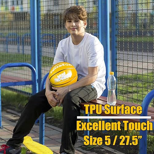 Miniatura 5 de Senston Baloncesto para niños tamaño 5 pelotas de baloncesto juvenil 275 pulgadas cuero compuestogoma pelota de baloncesto