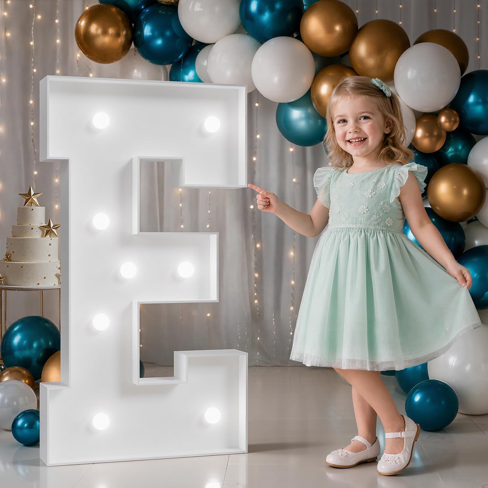 3FT Marquee Letters E, Large Light Up Letters for Birthday Decor