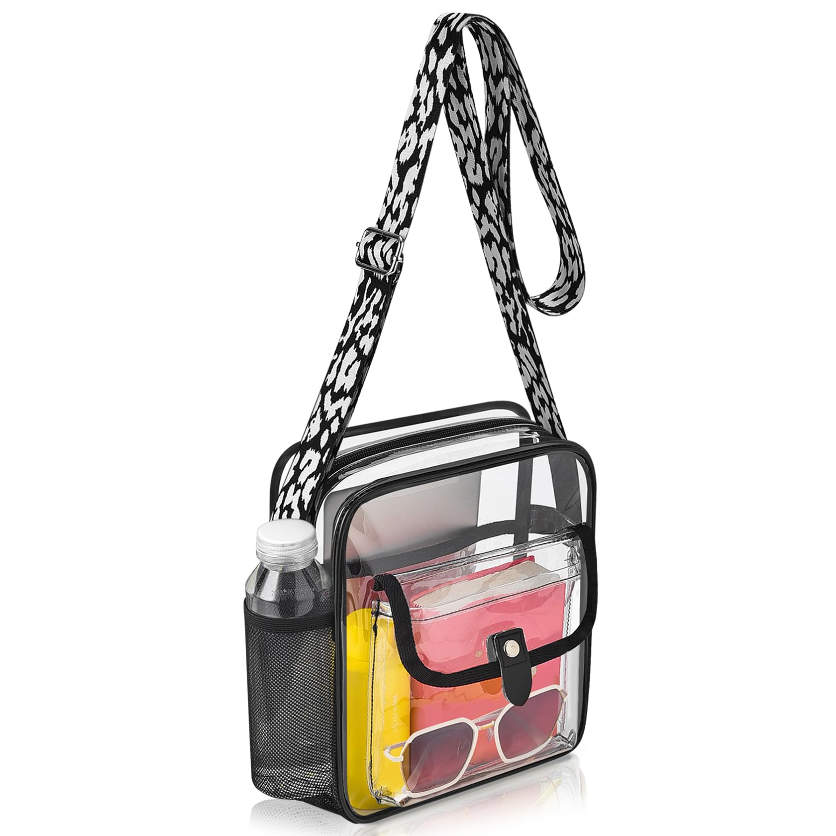 SPODEARS Clear Crossbody Bag for Stadium with Bottle Holder