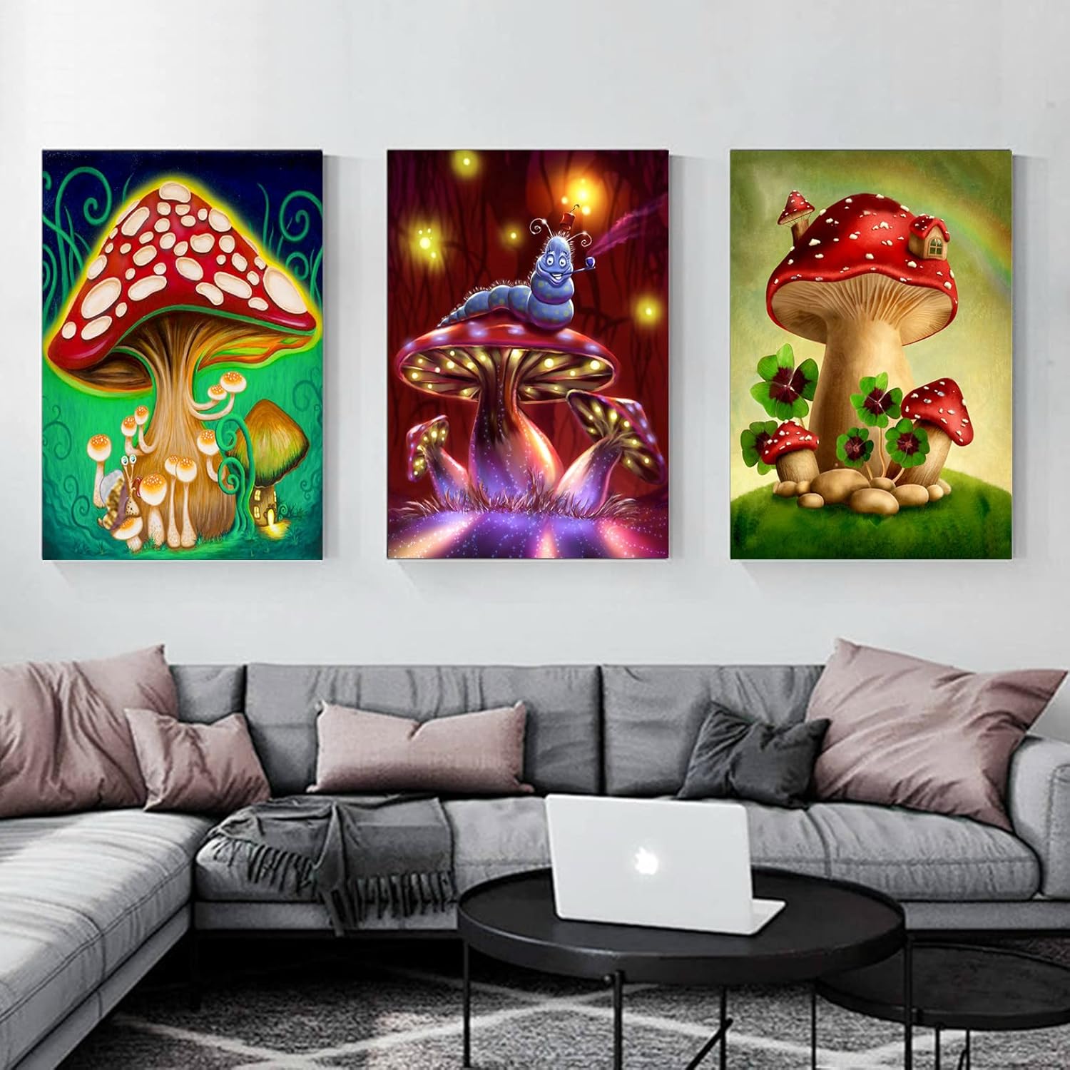 6 Pack Mushroom Diamond Art Painting Kits For Adults 5d Diy Mushroom House Gem Art Kit Full Drill Diamond Art Dotz Small Paint With Diamonds For Beginners Crafts For Home Wall Decor Gift 12x16 Inch