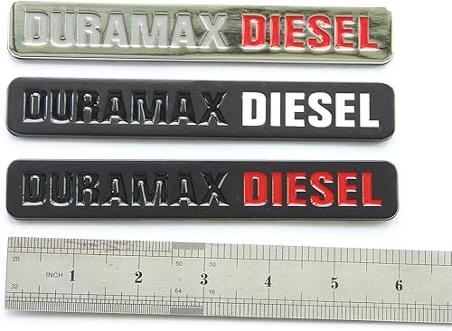 Miniatura 4 de Yoaoo Paquete de 2 insignias de emblema de camión Duramax Allison OEM compatibles con Silverado 2500 3500 Hd Sierra Cromo Rojo