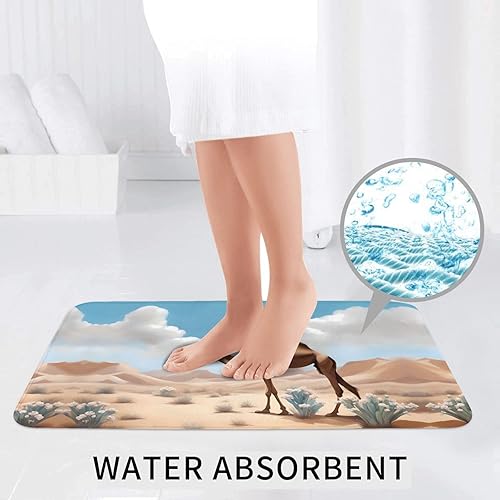 Miniatura 5 de Three-piece floor mat set Walking camel Printed water-absorbent and non-slip for bathrooms toilets and kitchens