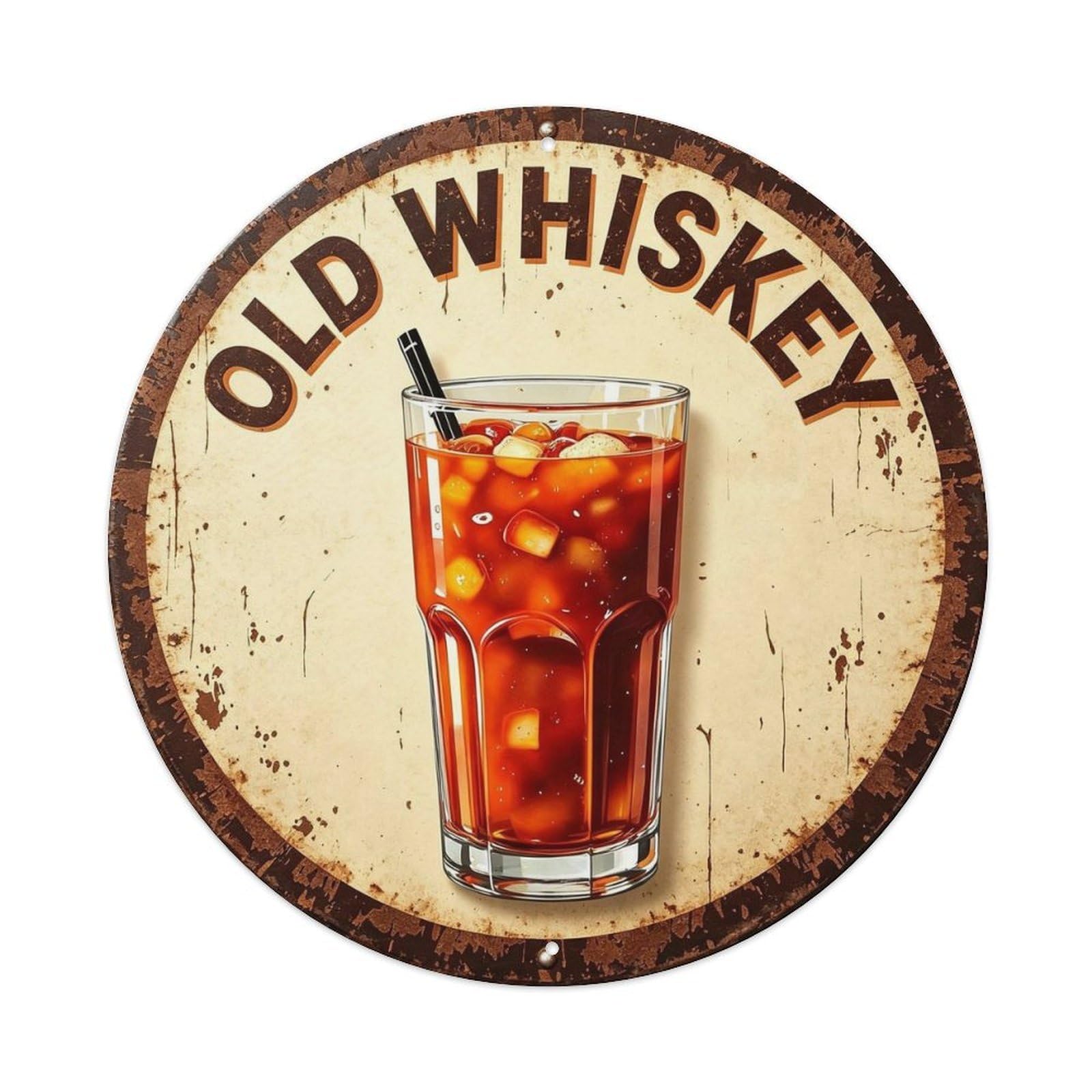 Old Whiskey Metal Tin Sign Plaque