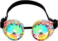 Vista 56 de Gafas de caleidoscopio retro con pinchos, gafas de cristal arcoíris steampunk estilo soldadura, gafas de cosplay punk