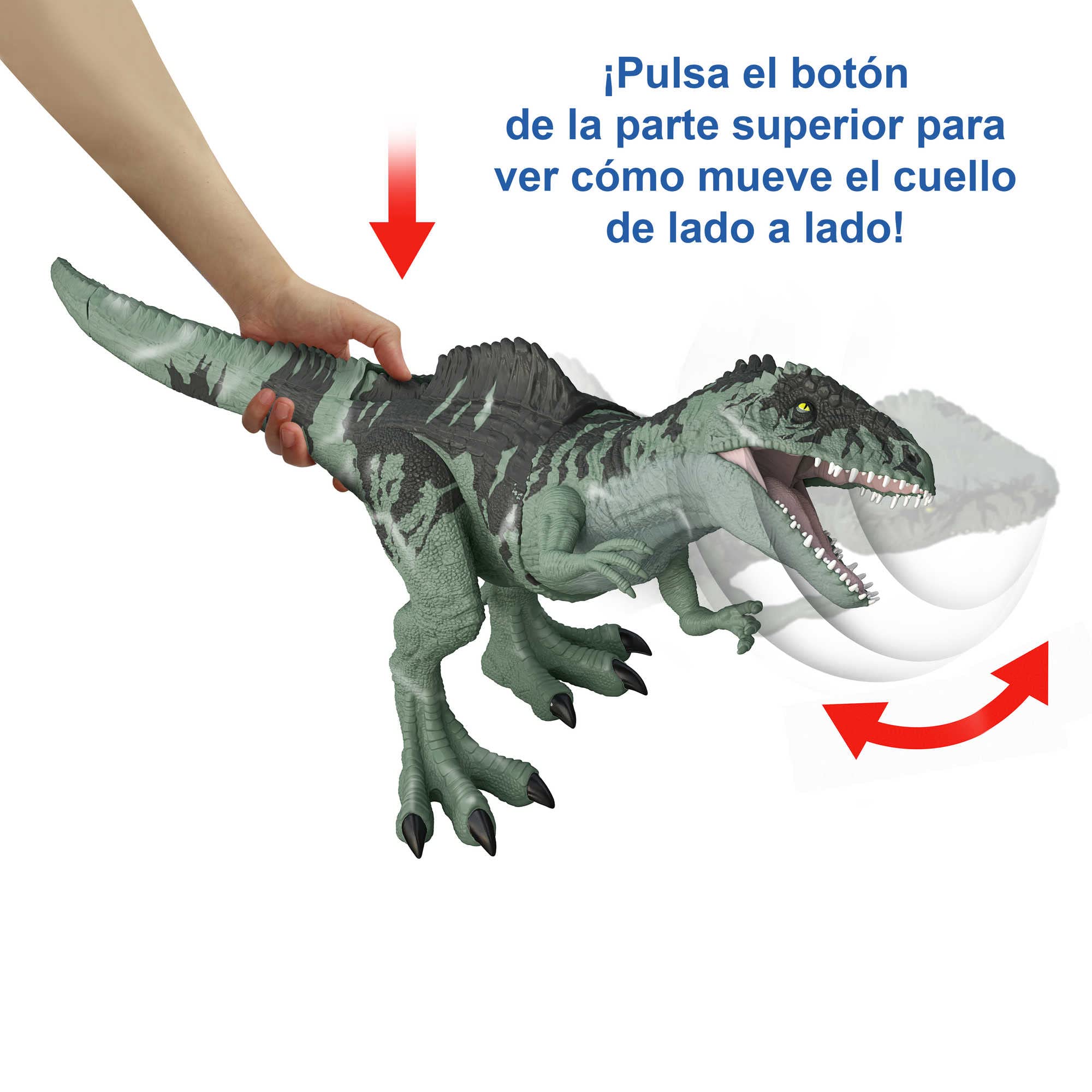 Mattel Jurassic World Dominion Strike N' Roar SIOC Figura de acción dinosaurio gigante articulado con sonidos, juguete +4 años (GYW86)