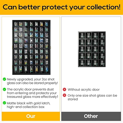Miniatura 9 de TJ.MOREE Vitrina de cristal con 36 ranuras para montaje en pared con puerta con cerradura, color negro