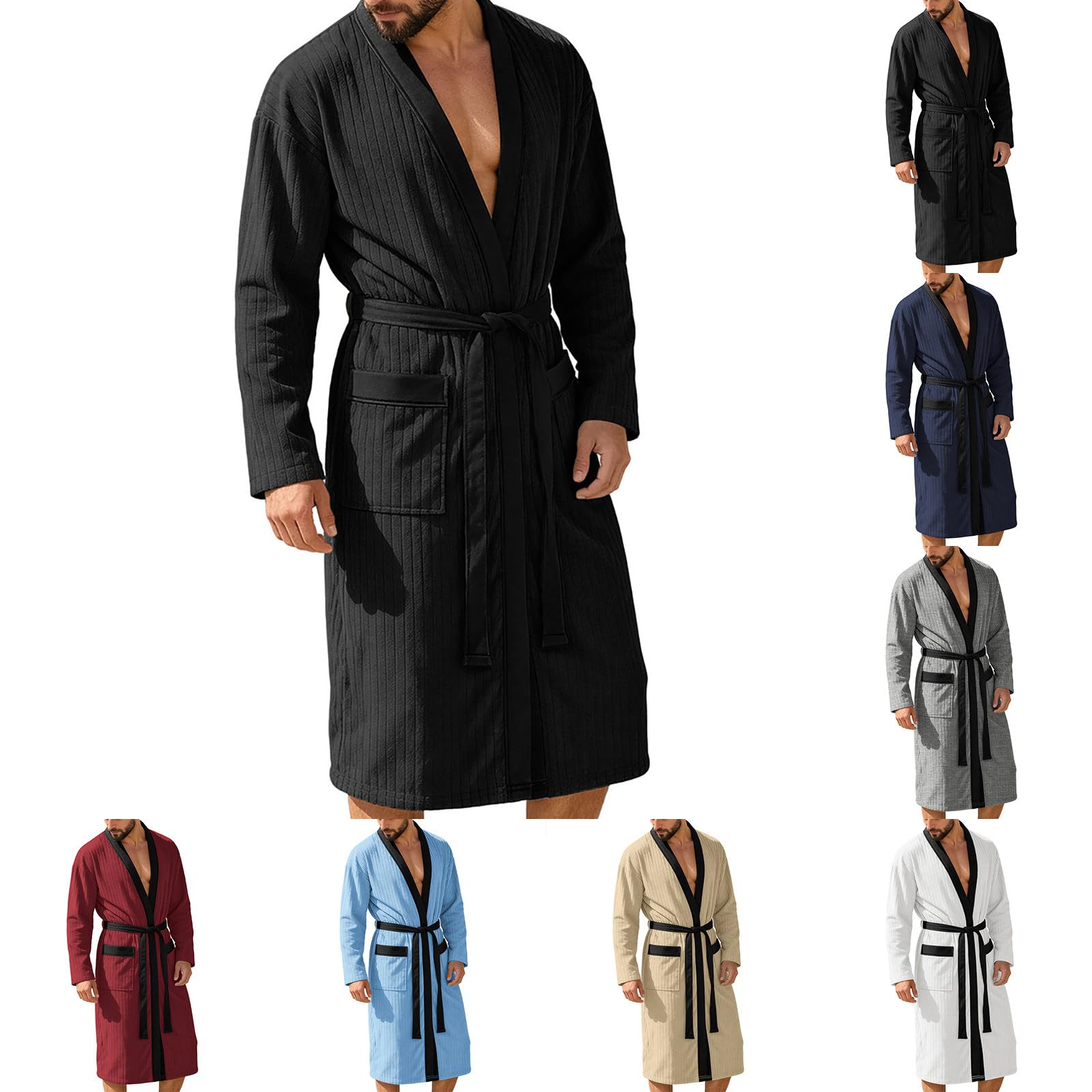 Albornoz Albornoz Unisex Suave Albornoz de Viaje Sauna Albornoz de Microfibra con Capucha para Hombres y Mujeres Waffle Sauna Ropa de Dormir Bathrobe Albornoces