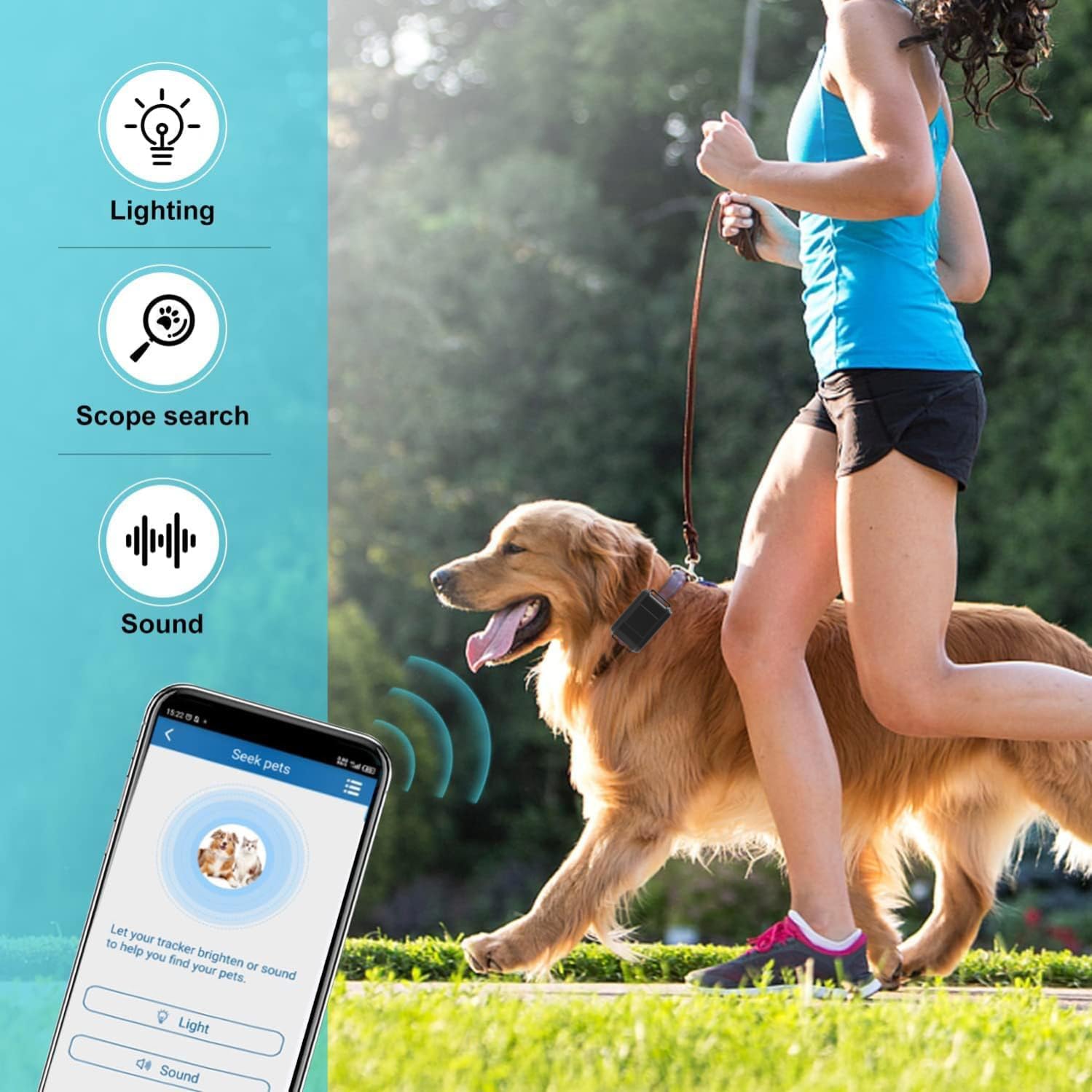 Collier GPS 4G TK919 Pro pour Chien - Traceur Anti-Fugue, Anti-Perte, Étanche - Moniteur d'Activité et Localisateur (Collier Inclus, Carte SIM Requise)
