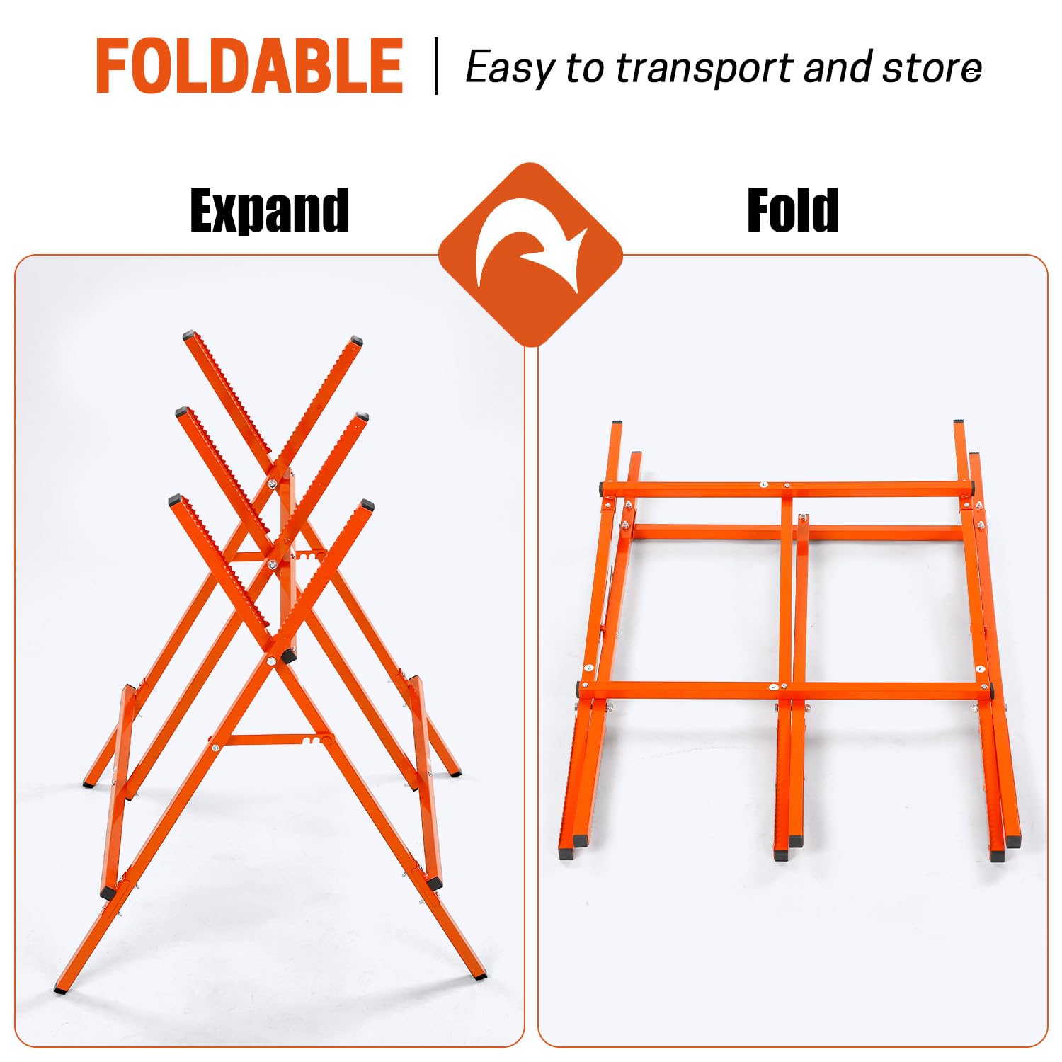 YARDMARIS Steel Log Saw Horse, Foldable & Adjustable Saw Stand (Fits 27cm Logs) - Image 4