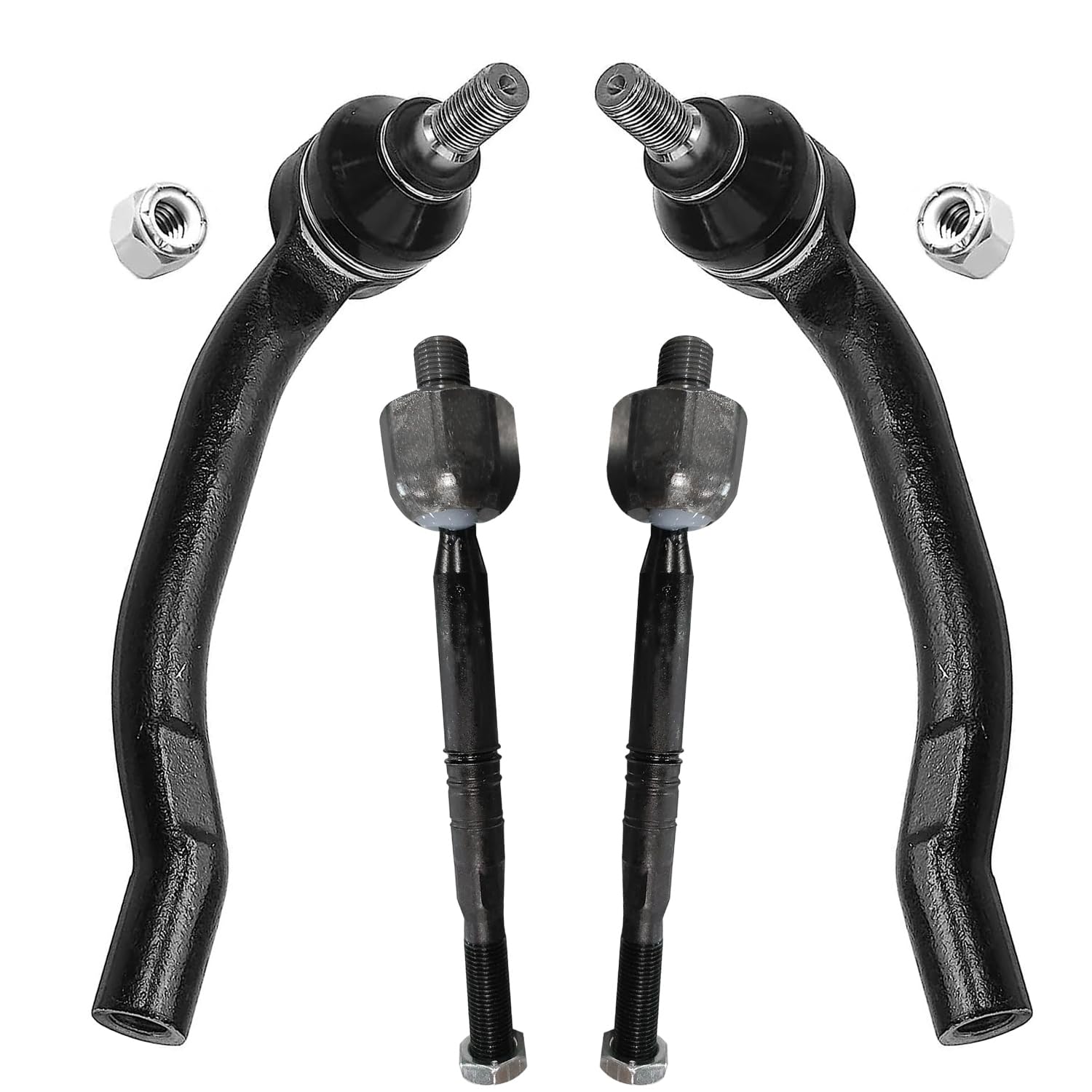 Detroit Axle - Front Tie Rods for 2018-2022 Honda Accord, 4 Inner and Outer Tie Rod End Links 2019 2020 2021 Replacement