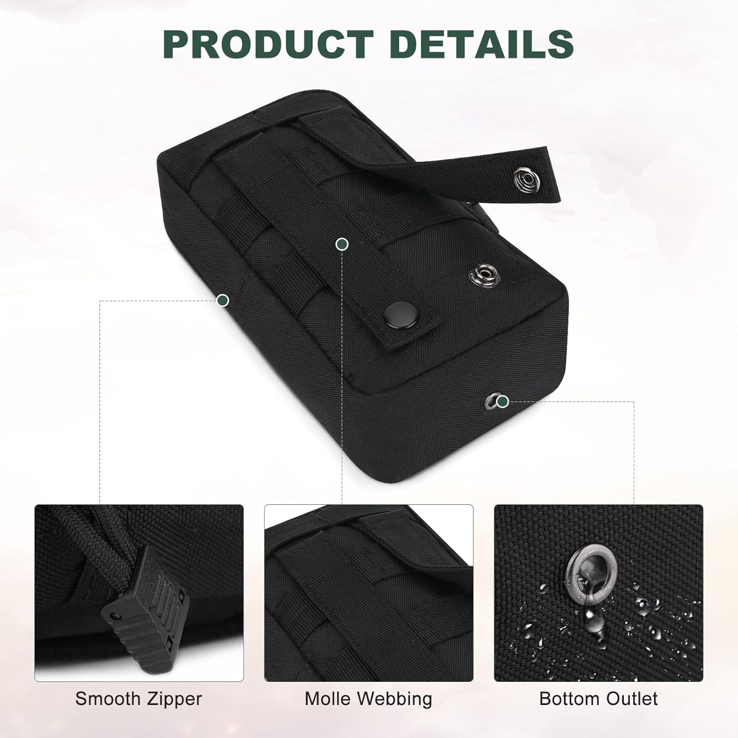 Molle Borsa Tripla Tattica Per Riviste - Nylon Impermeabile, Leggera, Per Caccia, Campeggio Ed Escursionismo - 23x15x3 Cm