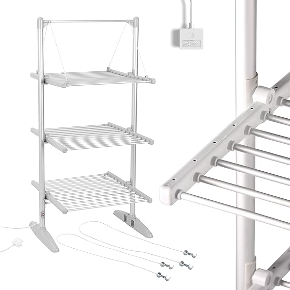 Smart WIFI Electric Dryer Clothes Airer Radiator Wings Heaters 3Tier Foldable Indoor Drying