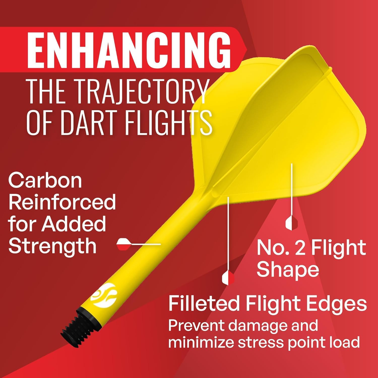 Shot! Darts Flight Deck One Piece Dart Flight and Shaft System, Reduced Deflections, Standard Shaped Flight (350 Micron) - Image 2