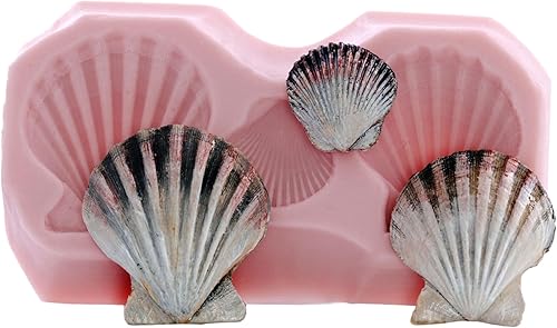 Molde de silicona Seashell Fondant seguro para alimentos, caramelo de chocolate, resina, molde de arcilla polimérica, jabón