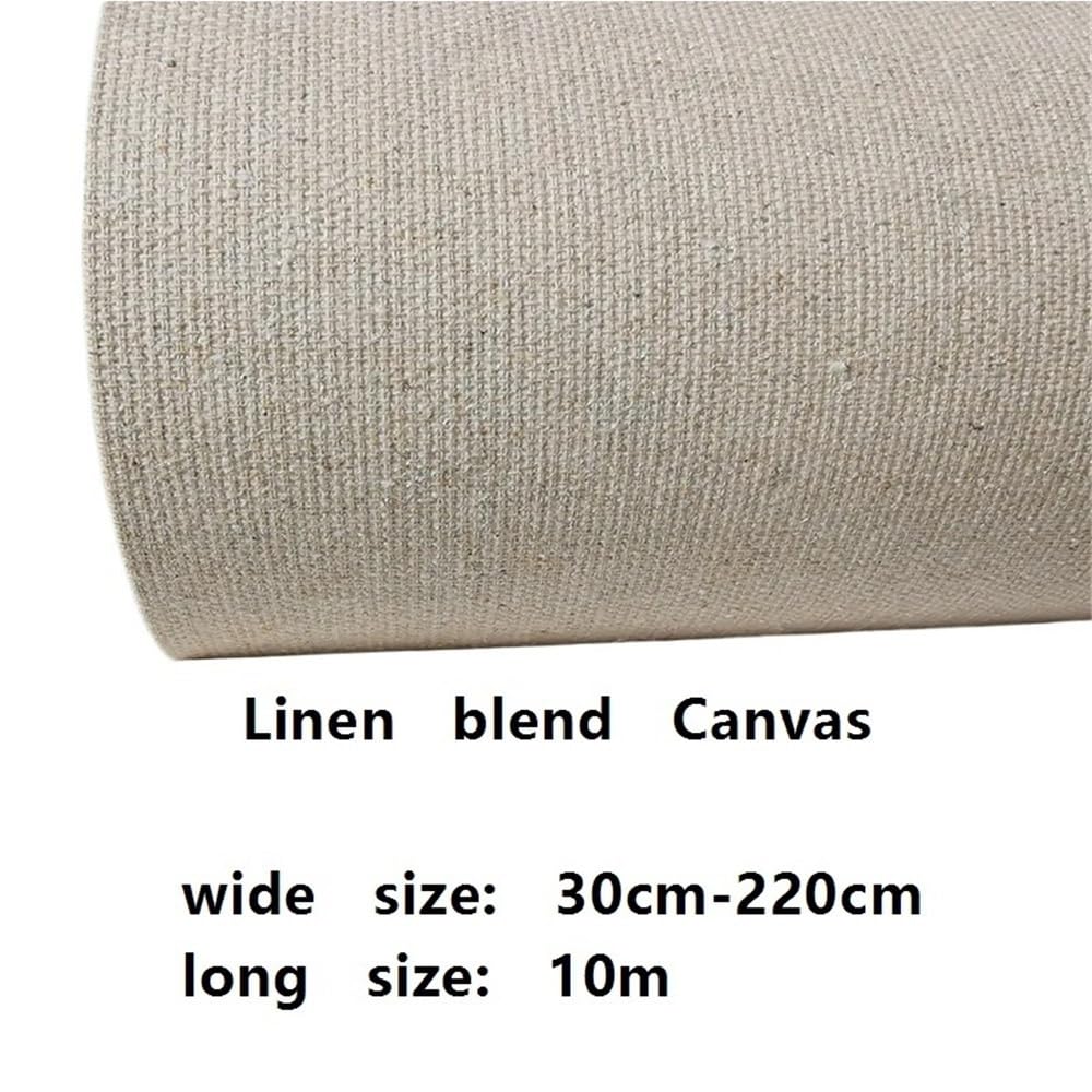 1 Stück Inen Blend grundierte Leinwand 400 g/m² for Künstler, feine Textur, leere Leinwandrolle mit 30 cm – 220 cm Breite(210cm)
