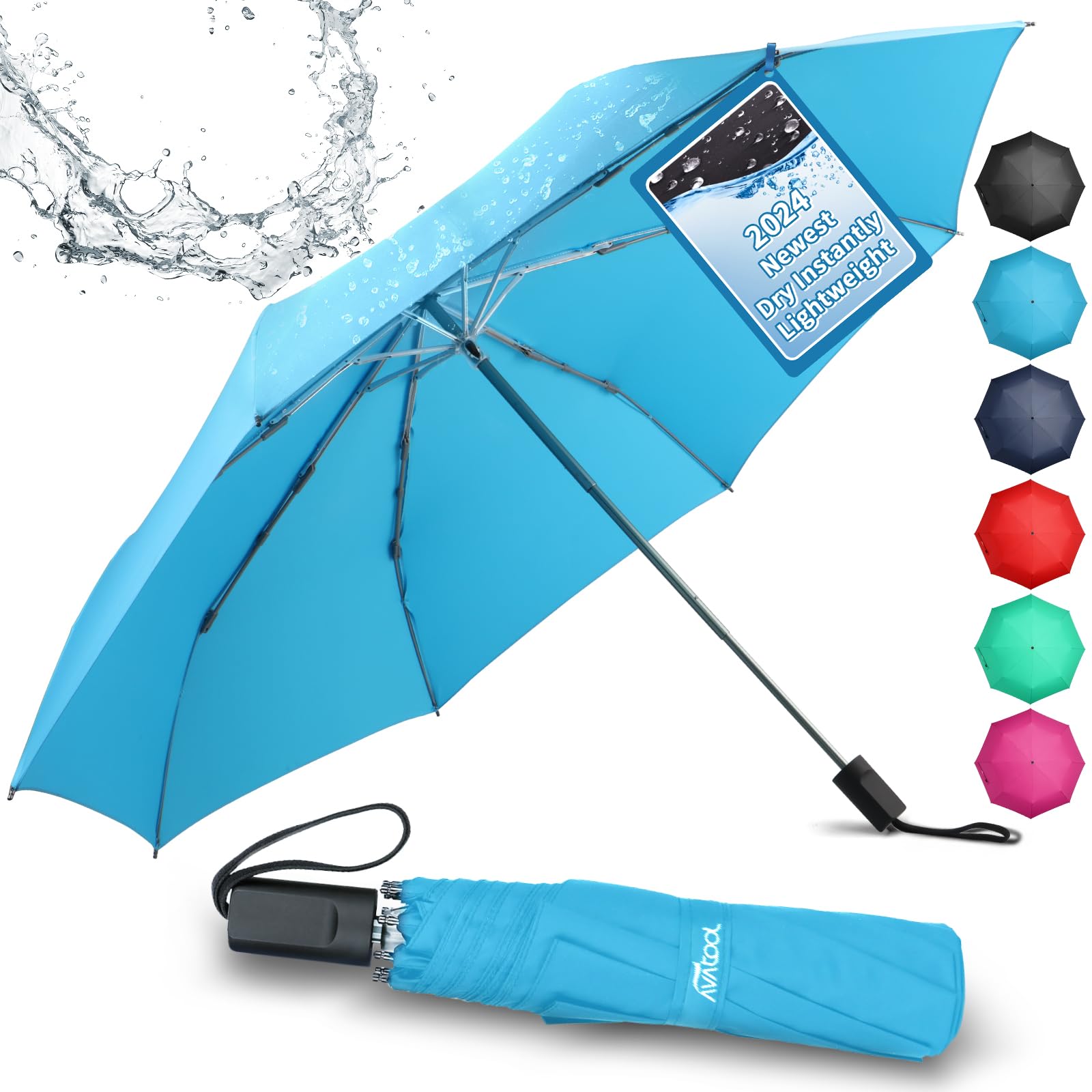 AvatoolWindproof Umbrella - Lightweight, Compact, UPF 50+ Sun Umbrella for Men & Women, Instant Dry, Travel Folding