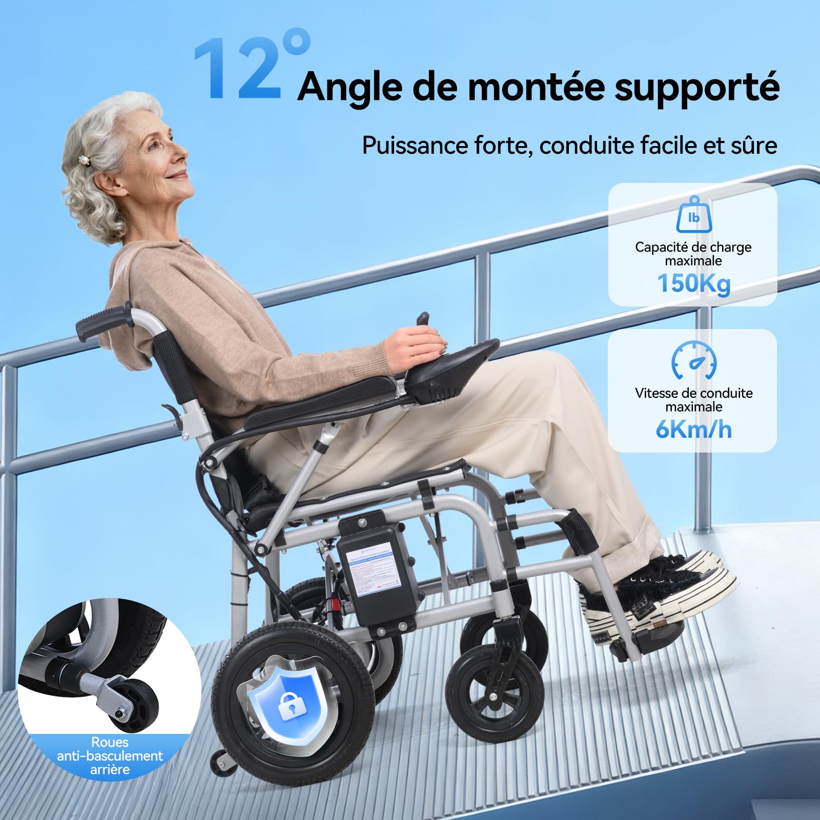 D12 Fauteuil roulant électrique pliable