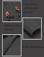 Vista 4 de COOFANDY Suéter de punto con capucha para hombre, manga larga, hipster, casual, suéter con capucha