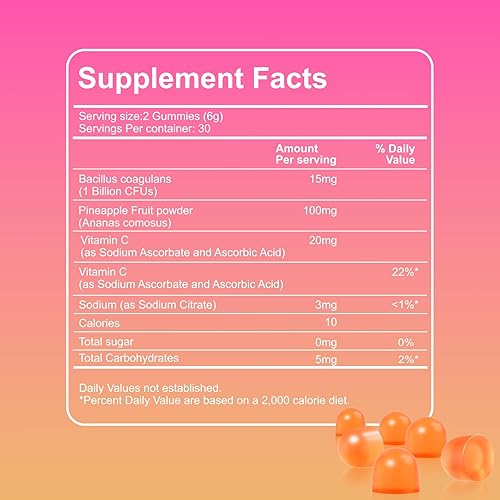 Miniatura 2 de Gomitas de equilibrio femenino prémium  Gomitas de piña para mujer, equilibrio de pH, salud intestinal y apoyo de defensa inmunológica, con