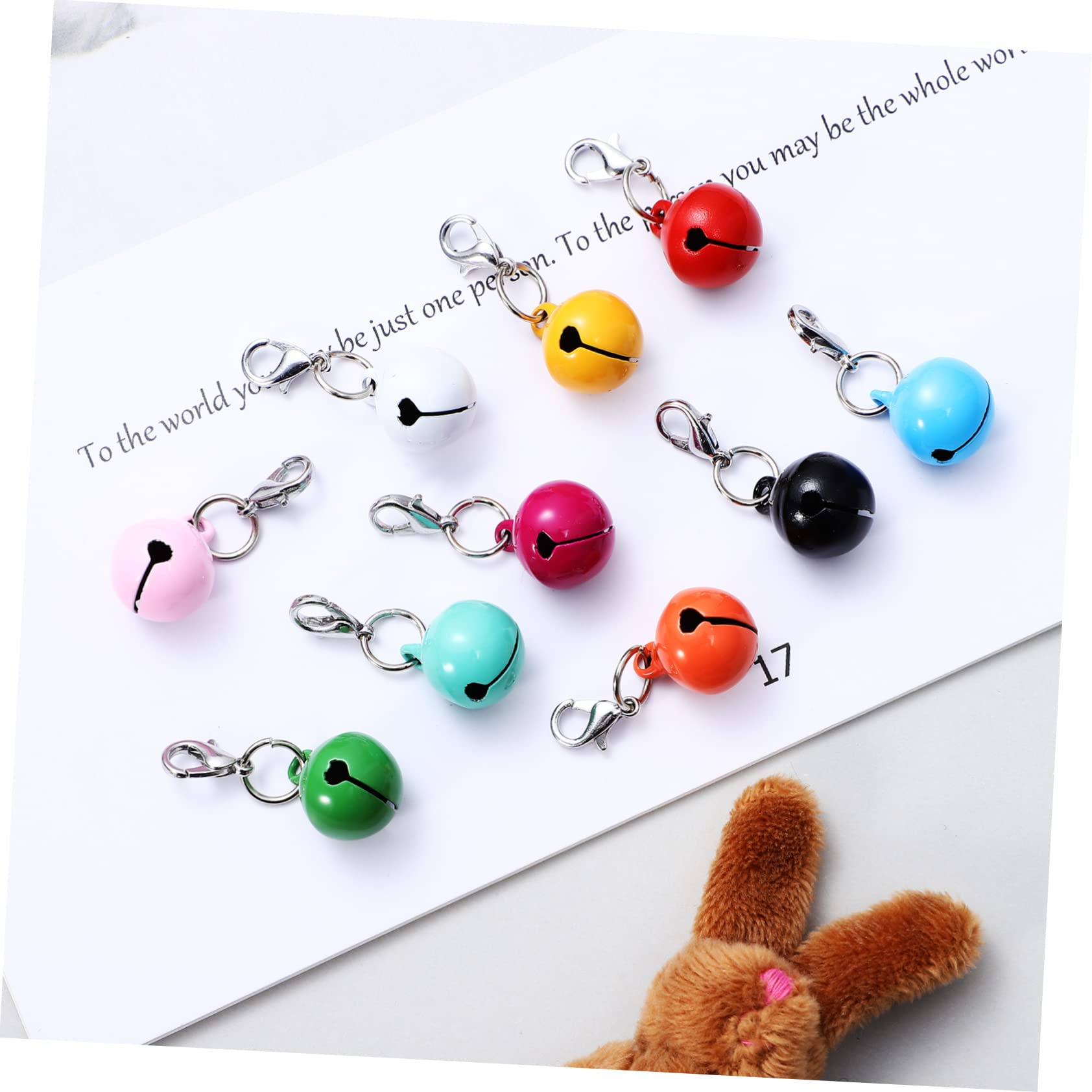 Mikikit 20 Pcs Pet Collar Bells Hanging Bells for Cats Dogs Crisp Sound Accessories Colors Each for Holiday Cheer and Pet Safety