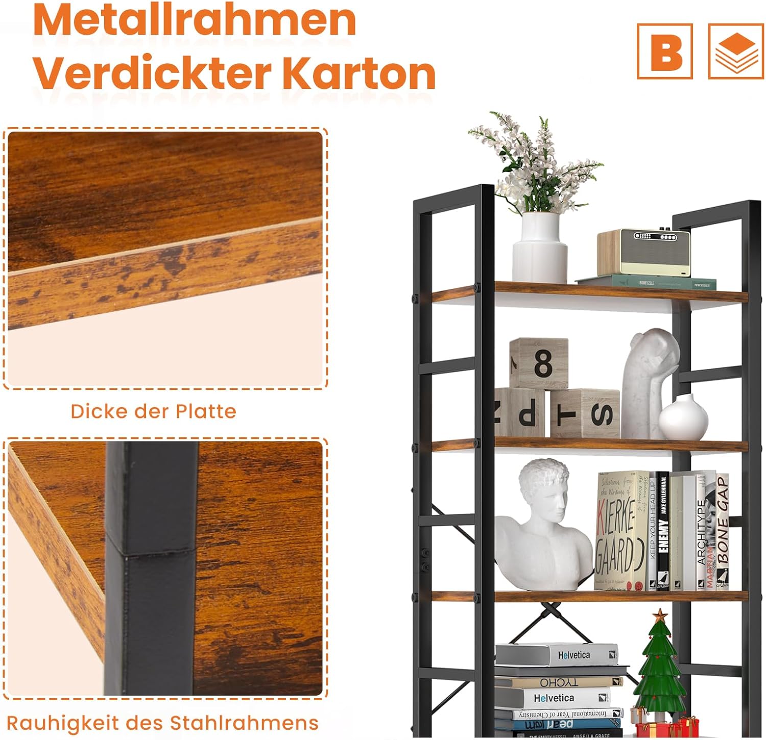 Versatile 5-Tier Corner Bookshelf for Stylish Home Storage Solutions