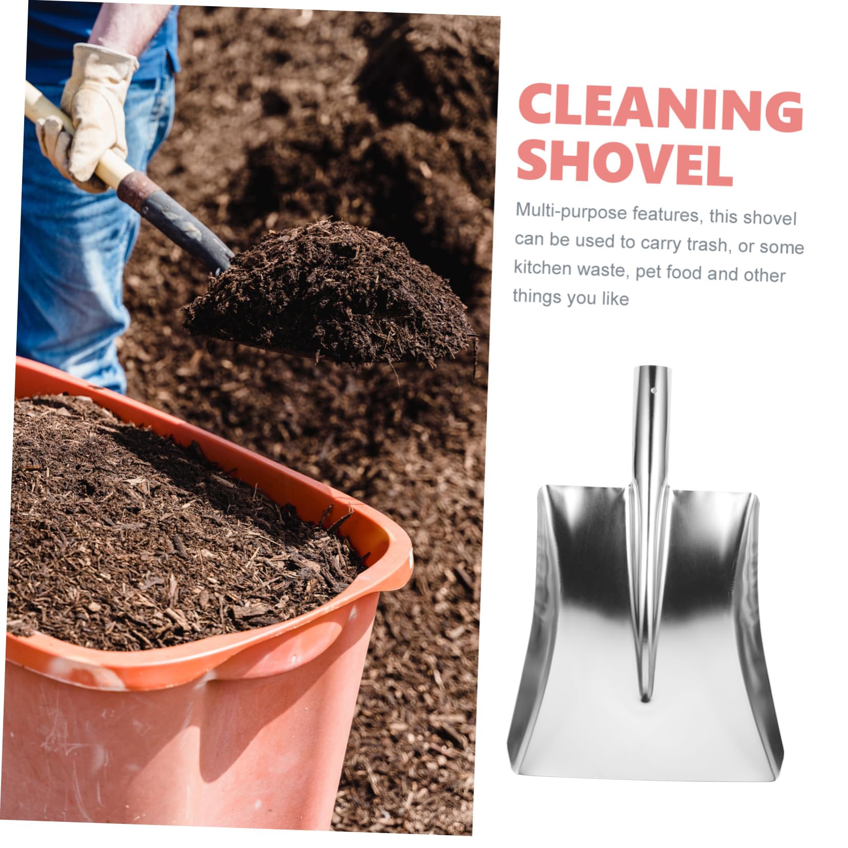 SUPVOX Snow Shovel Durable Refuse Shovel for Snow Removal Detachable Design for Convenient Storage Essential Outdoor Garbage Spade for Winter Cleanup