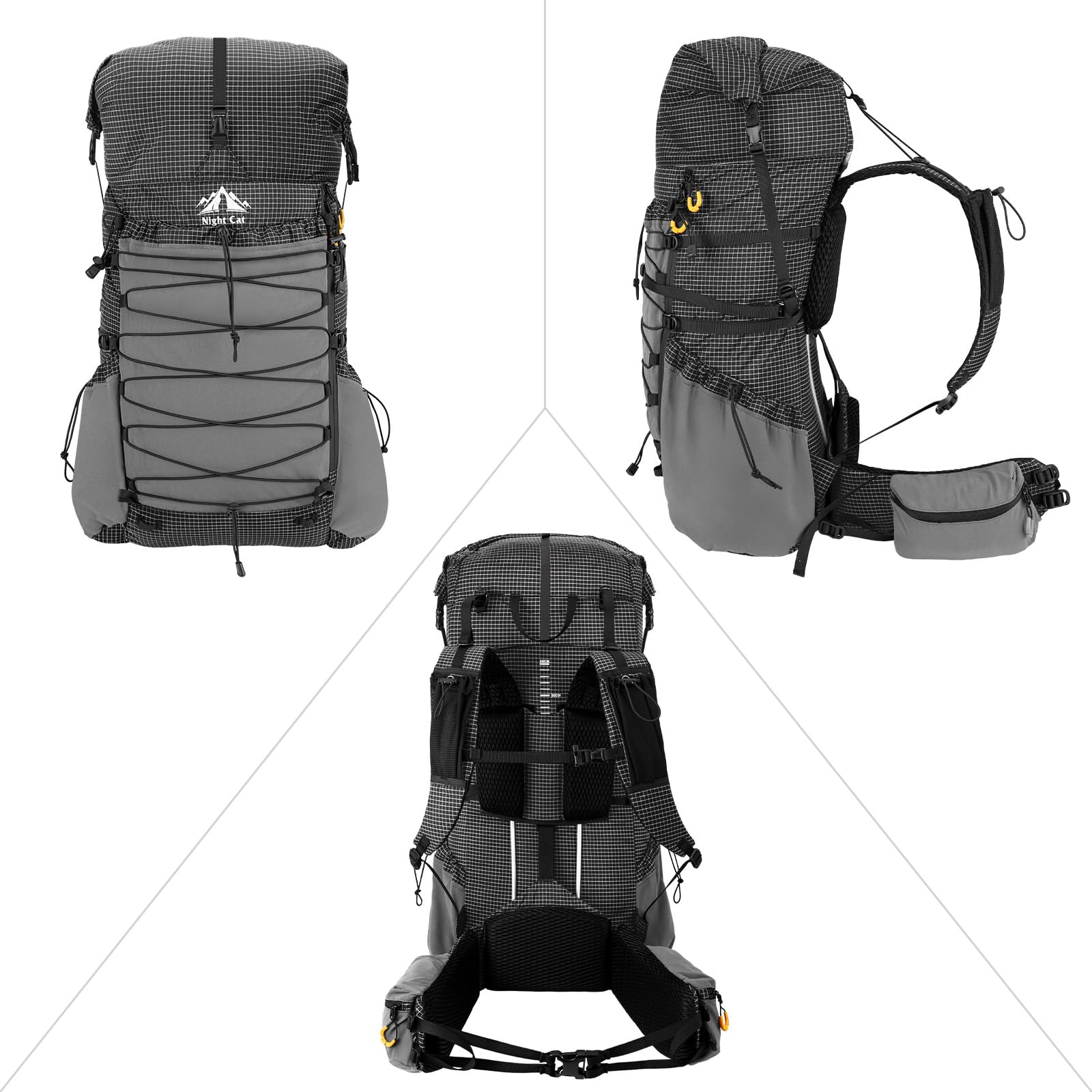 Night Cat Wanderrucksack Herren Damen 70L: Ultraleicht Rucksack mit Rahmen Für Outdoor Camping Trekking Wandern Hiking