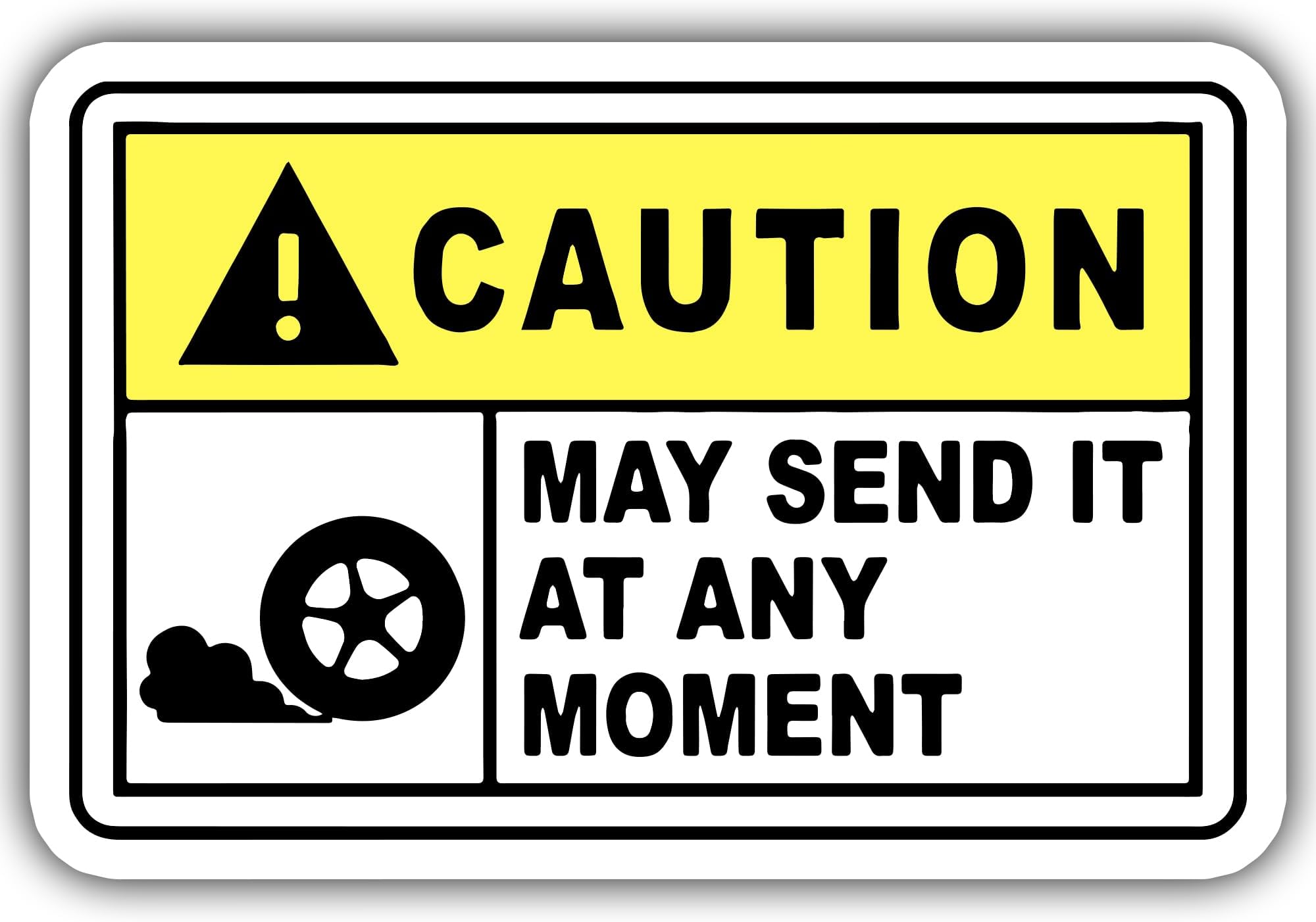 3PCs Caution May Send It at Any Moment Hard Hat Sticker, Helmet Stickers, Funny Hard Hat Stickers for Men Construction Stickers Warning Caution Blue Collar Stickers Tradesmen Gag Gifts Decoration