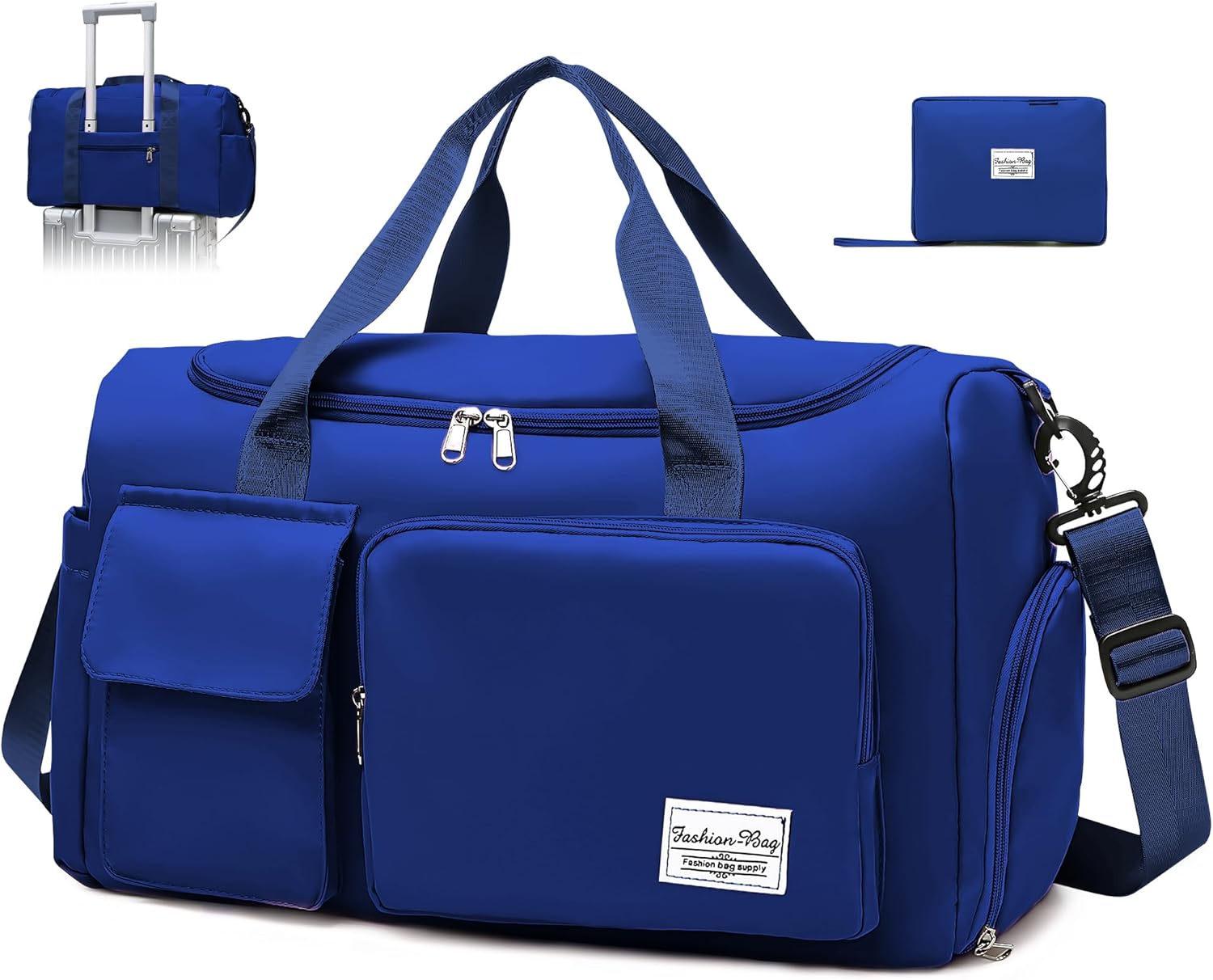 Borsone Sportivo Pieghevole 35L - Borsa Palestra Con Scomparto Scarpe - Foto 5