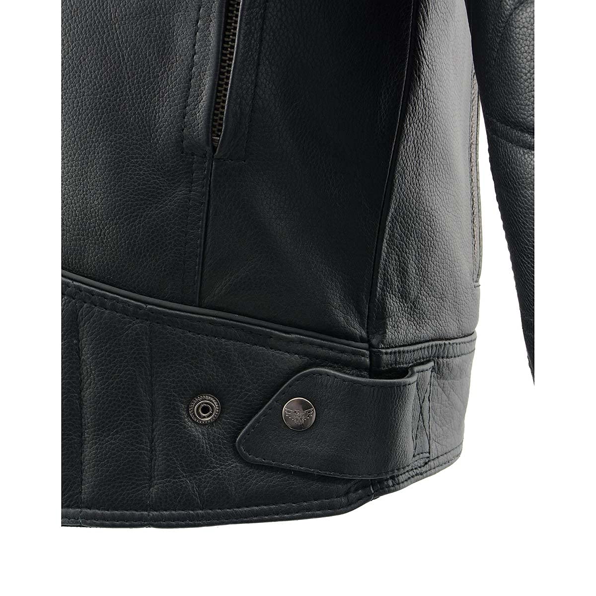 Milwaukee Leather MLM1560 Mens Black Long Body and Vented Motorcycle Leather Jacket — view 8