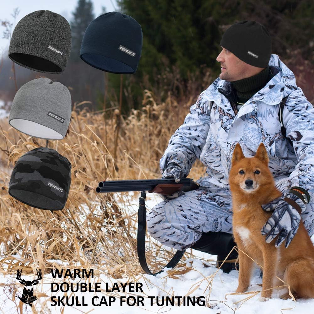 EMPIRELION Softshell Winter Fleece Lined Beanie Hats, 9" Running Skull Cap Thermal Tactical Watch Cap Men Women - Image 4