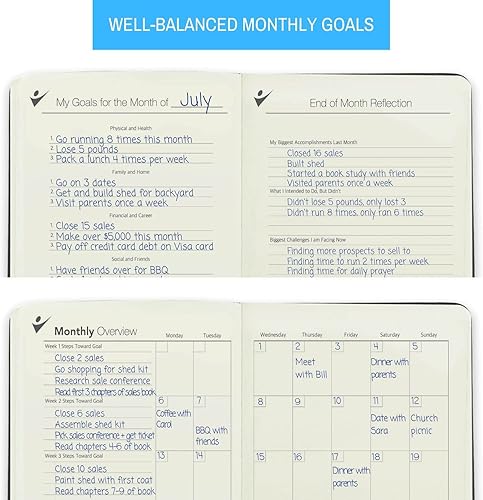 Miniatura 5 de Goal Crazy - Agenda sin fecha, diario guiado de 90 días, organización semanal, seguimiento de hábitos de productividad, de inspiración,