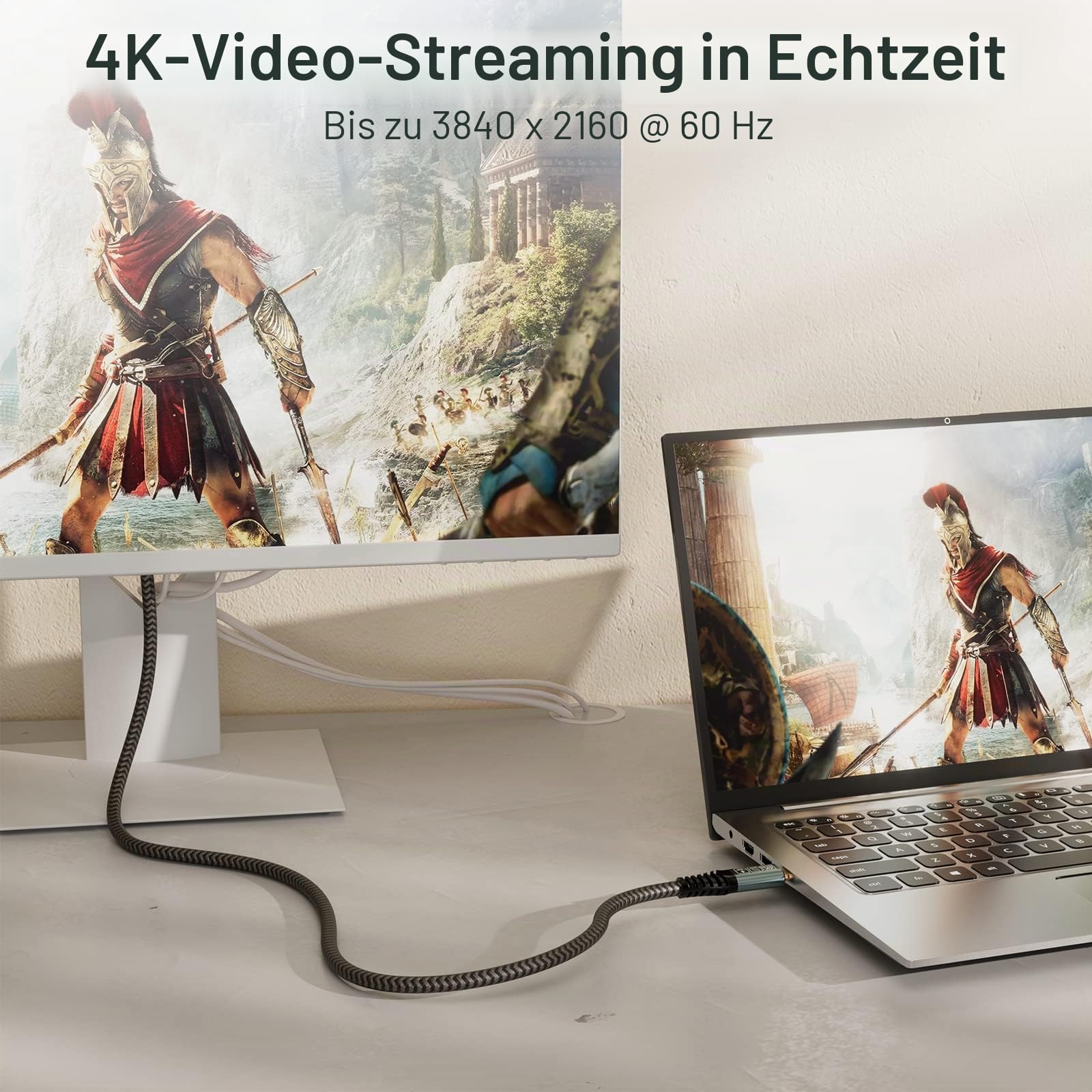 CAKOBLE usb c kabel 4m,[2 Stück 4m] 100W USBC 3.2 20 Gbps datenkabel USBC, 4K@144Hz USB C Lang Kompatibilität Thunderbolt 4 Kabel Für i-Phone 16, MacBook iPad Pro,S25 usb c datenkabel