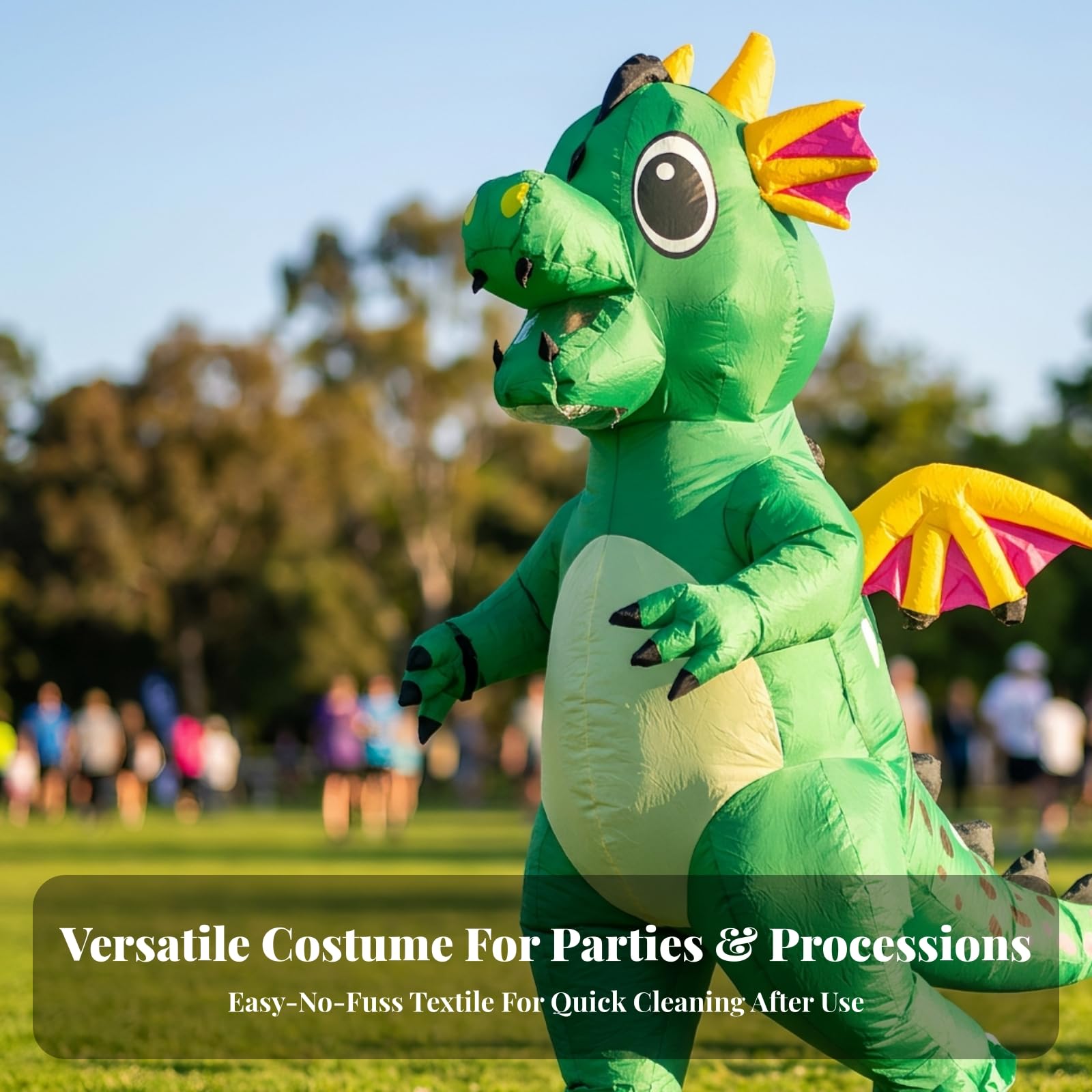 Costume da Dinosauro Poliestere | aspetto Cartone Animato, Travestimento da Dinosauro, per Carnevale, Bambini