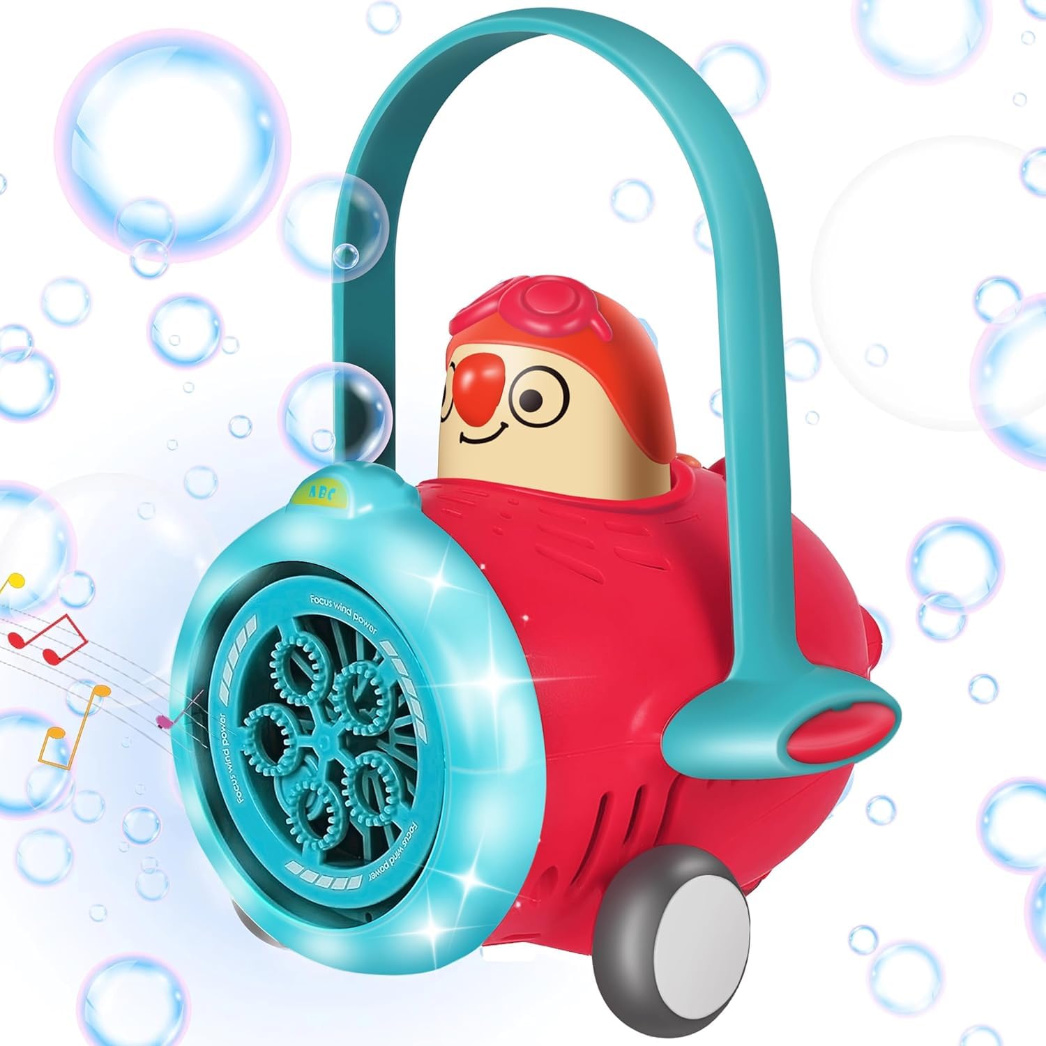 Bubble Machine, Automatic Bubble Blower with LED Lights, Musical Bubble Maker, Bubble Machine for Toddlers, Portable Bubble Toys for Indoor Outdoor Party Birthday