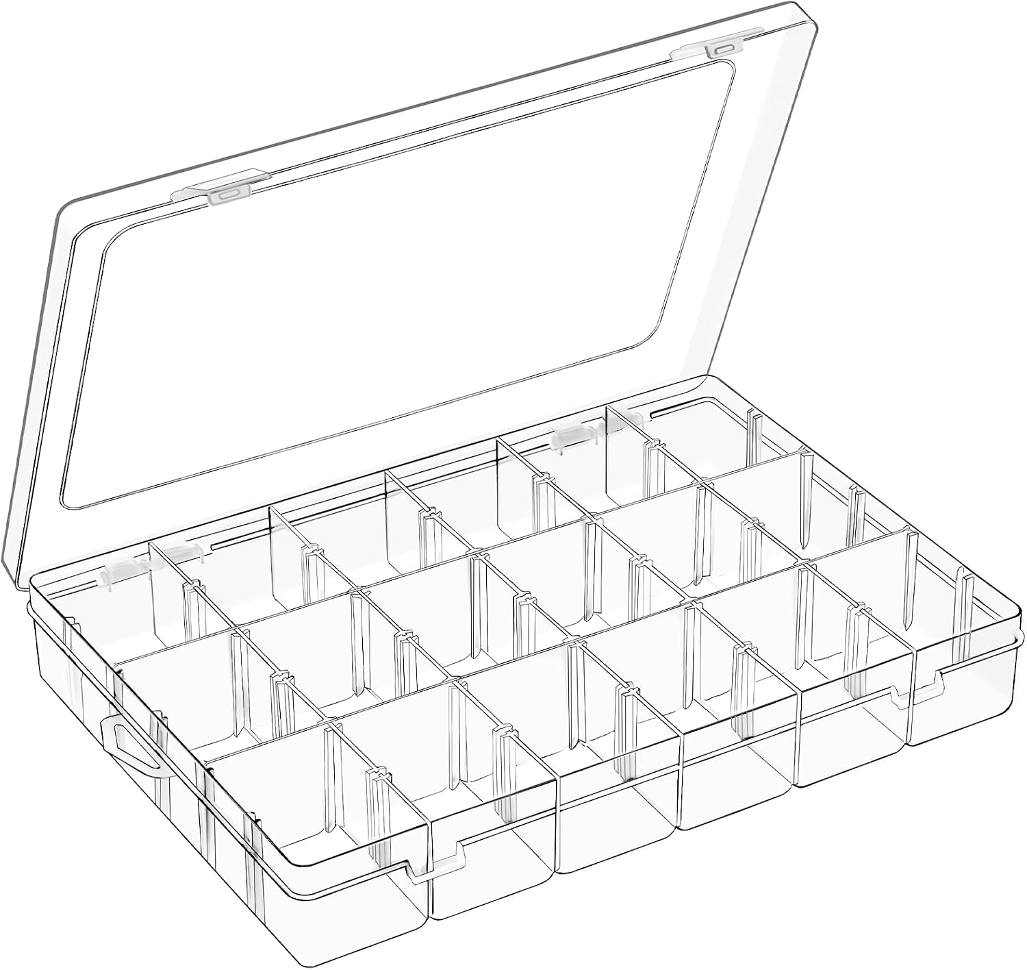 Mauproy 18 Grids Large Plastic Organizer Box with Adjustable Dividers