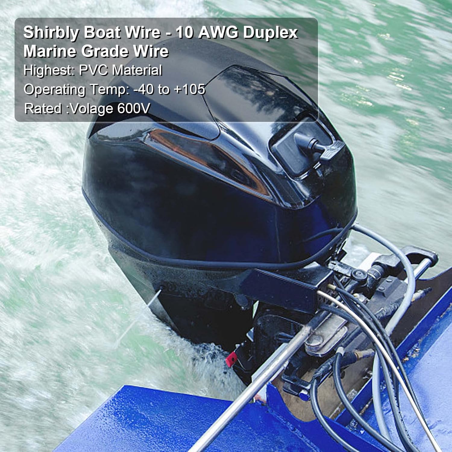 Shirbly 10 Gauge Marine Wire, 3FT 10 AWG Duplex Marine Grade Wire Tinned Copper Boat Cable, 2 Core Insulated Stranded Cable for Boat Marine Automotive Speakers Solar Outdoors - White (10AWG 3FT) : Sports & Outdoors