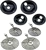 WB31M20 WB31M19 Porcelain Drip Pans and WB30M1 WB30M2 Surface Elements by SupHomie - Compatible with GE Hotpoint Range Stove