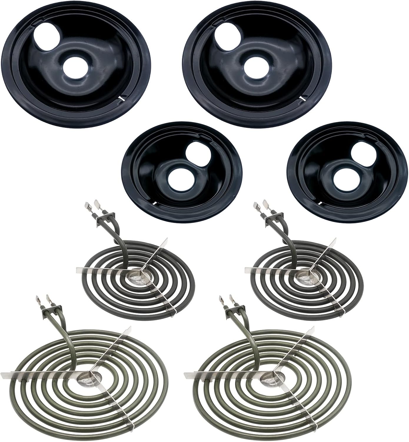 WB31M20 WB31M19 Porcelain Drip Pans and WB30M1 WB30M2 Surface Elements by SupHomie - Compatible with GE Hotpoint Range Stove