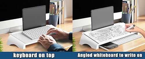 Miniatura 3 de Simple Houseware Pizarra blanca de borrado en seco, soporte para teclado de computadora con cajón, organizadores de escritorio para oficina, hogar,