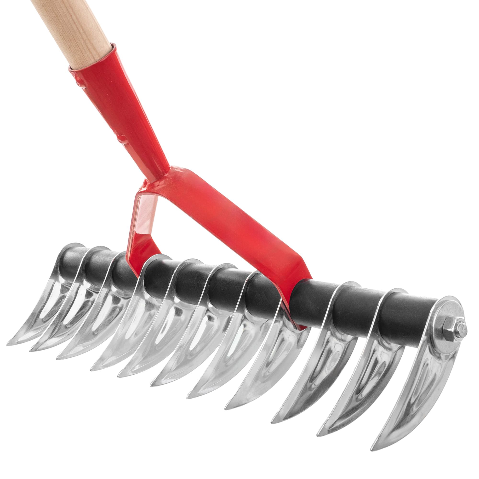 KADAX Aireador de césped manual para jardín, césped, musgo, accesorios de jardín, herramientas de metal, rastrillo de corte, cultivador, aireador de césped, escarificador de mano (unilateral, con