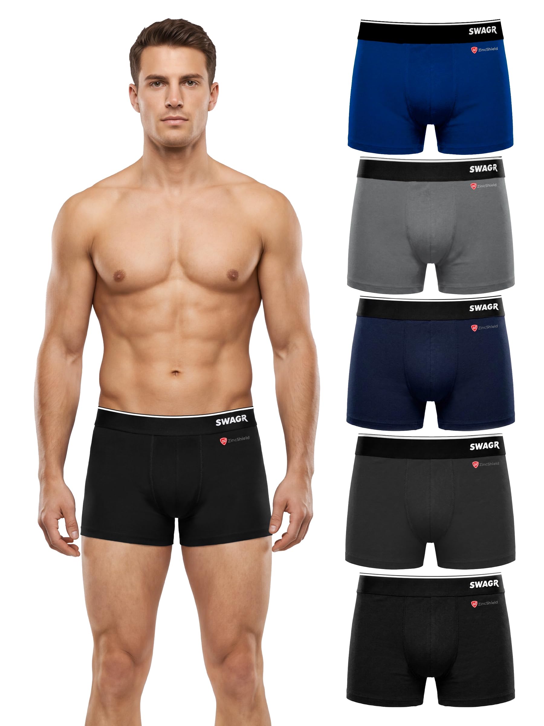 5 Pack Men's Super Combed Cotton Underwear Trunks | Classic TruComfort Fit | Powered by ZincShield Anti-Bacterial Tech | Aerflo Breathability | 4-Way FlexStretch | SOXCO Style SG05-image-14